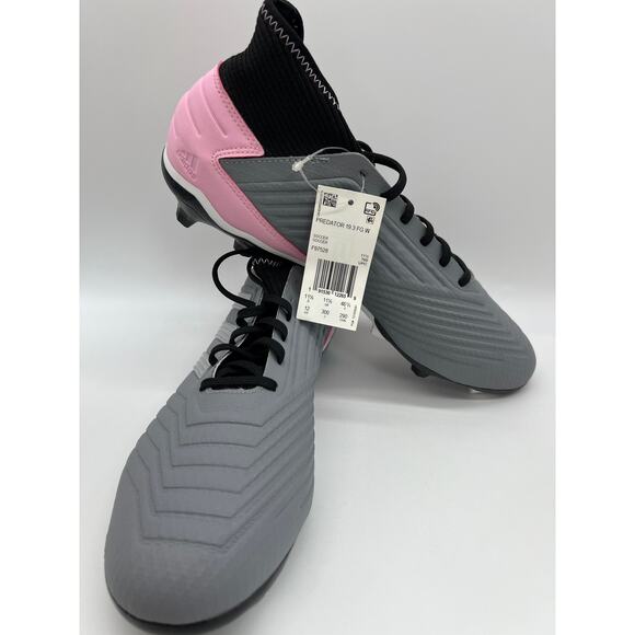 adidas Women's Predator 19.3 FG Soccer Cleats F97528 Grey/Pink Size 12 NWT - Picture 5 of 16